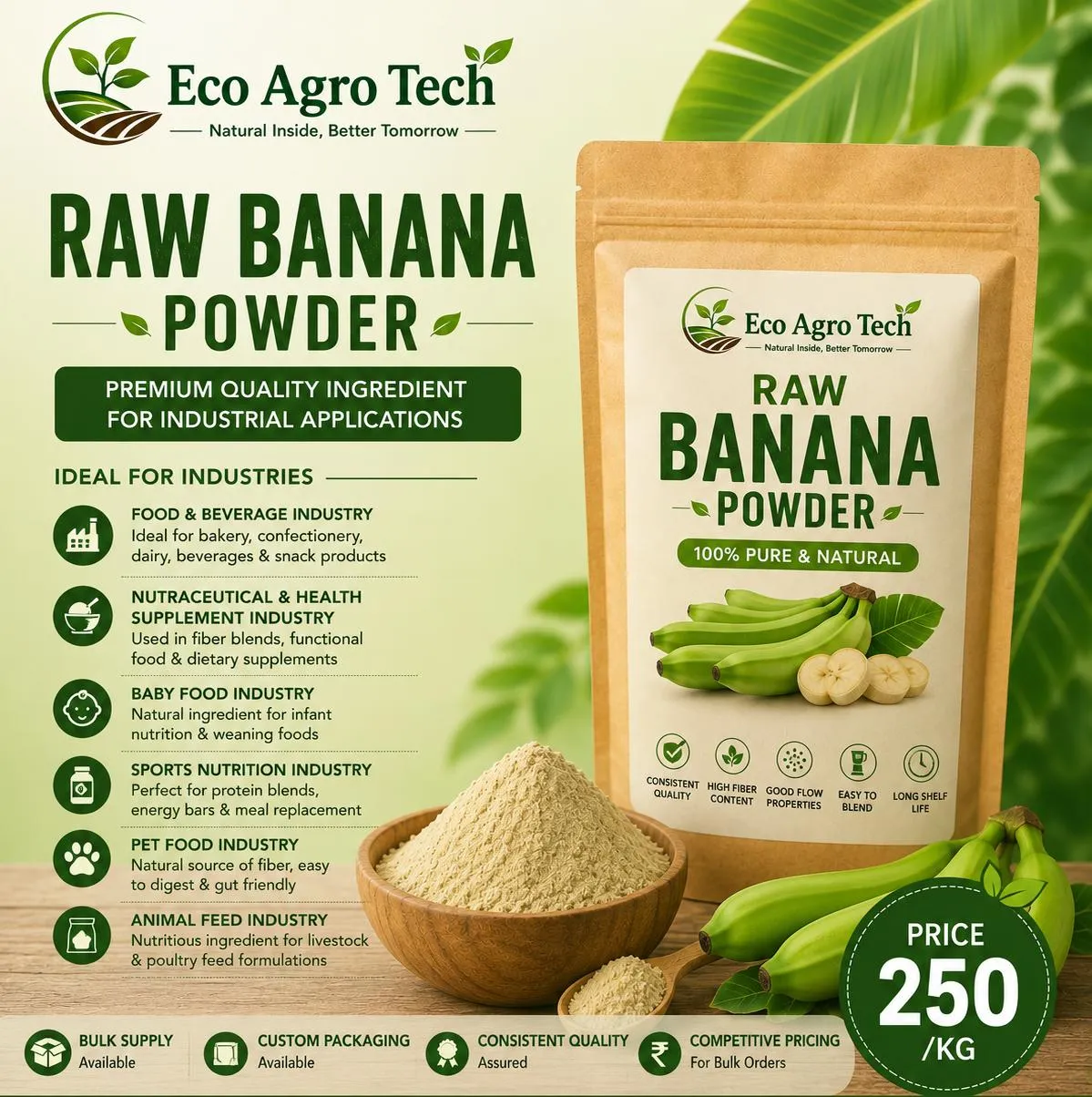 Raw banana powder