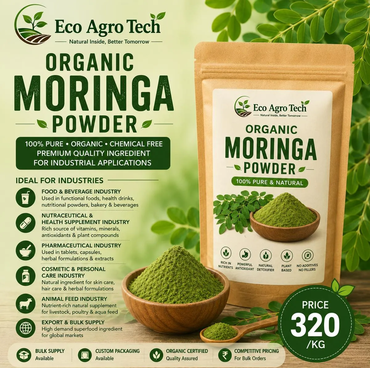 Organic moringa powder